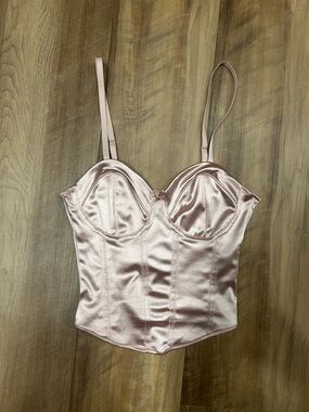 H&M Divided Satin Bustier Top - Light Blush